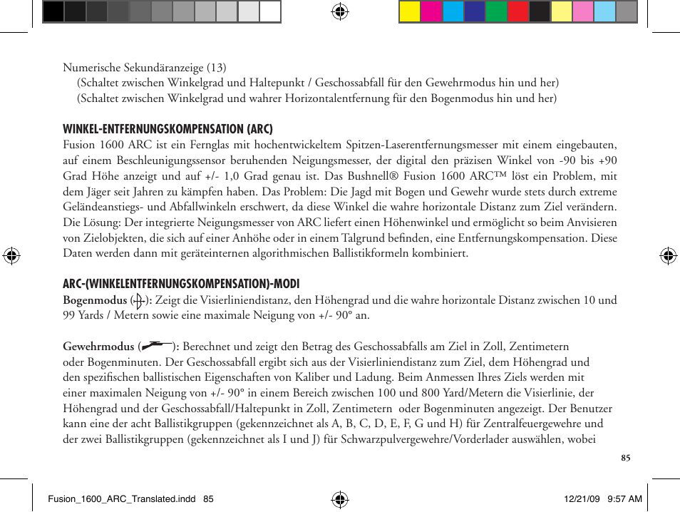 Bushnell Fusion 201042 User Manual | Page 85 / 156