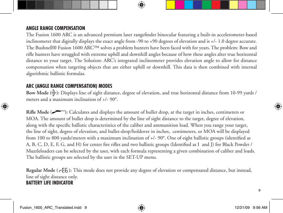 Bushnell Fusion 201042 User Manual | Page 9 / 156