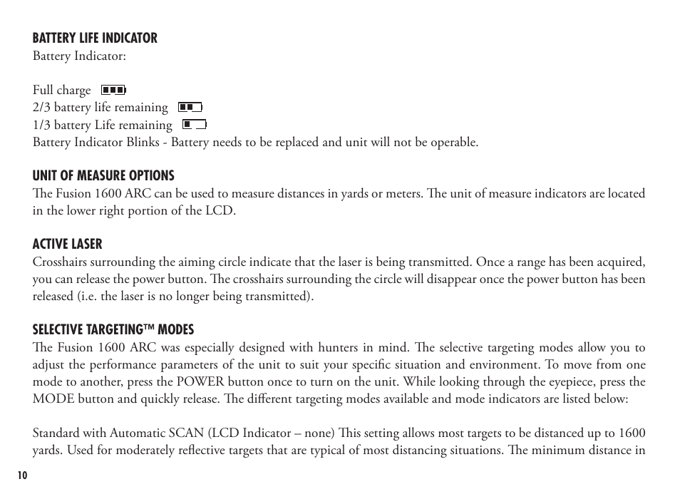 Bushnell FUSION 1600 201250 User Manual | Page 10 / 156