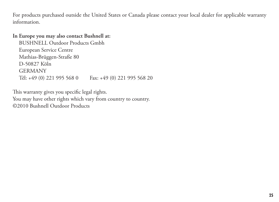 Bushnell FUSION 1600 201250 User Manual | Page 25 / 156