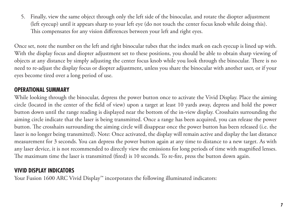Bushnell FUSION 1600 201250 User Manual | Page 7 / 156