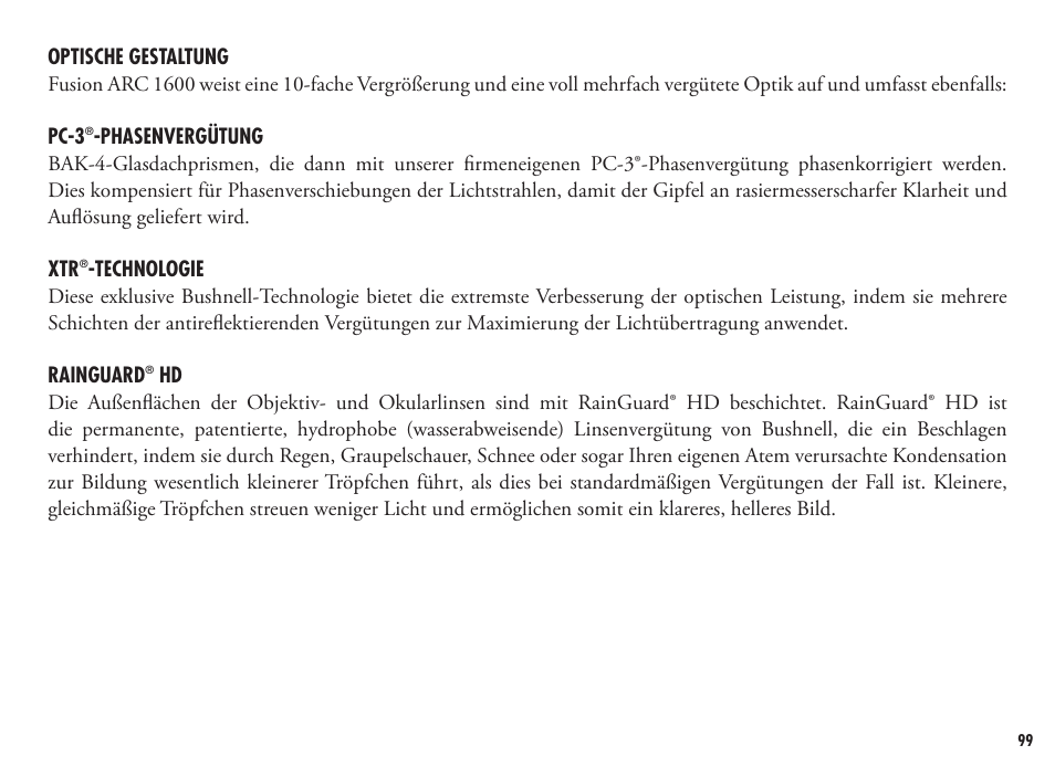 Bushnell FUSION 1600 201250 User Manual | Page 99 / 156