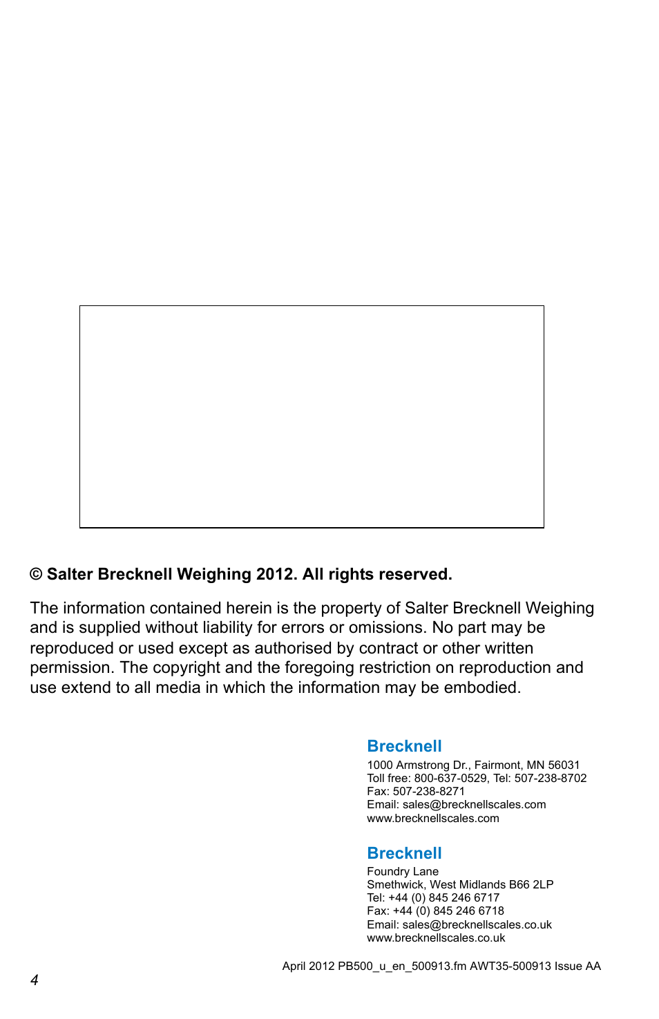 Salter Brecknell PB500 User Manual | Page 4 / 4