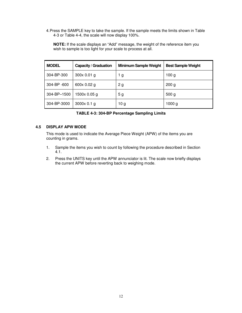 Salter Brecknell 304BP User Manual | Page 12 / 26