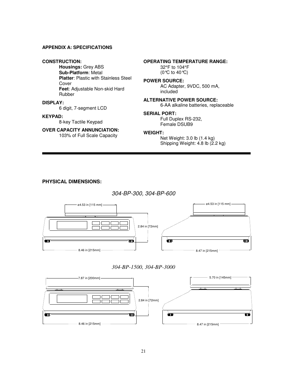Salter Brecknell 304BP User Manual | Page 21 / 26