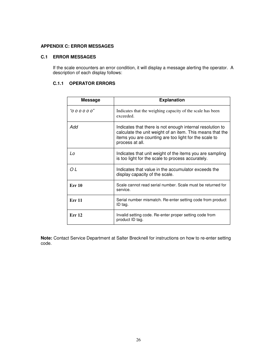 Salter Brecknell 304BP User Manual | Page 26 / 26