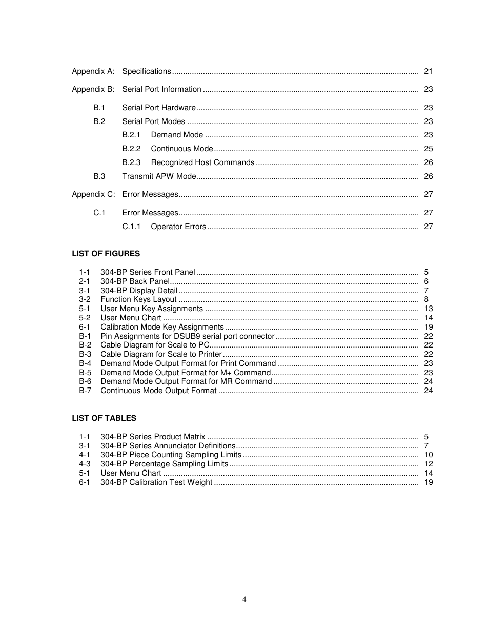 Salter Brecknell 304BP User Manual | Page 4 / 26