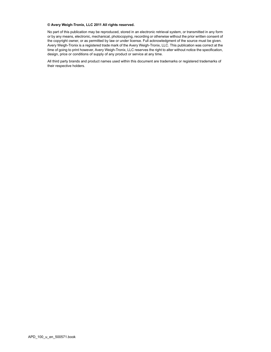 Salter Brecknell APD-100 User Manual | Page 2 / 36