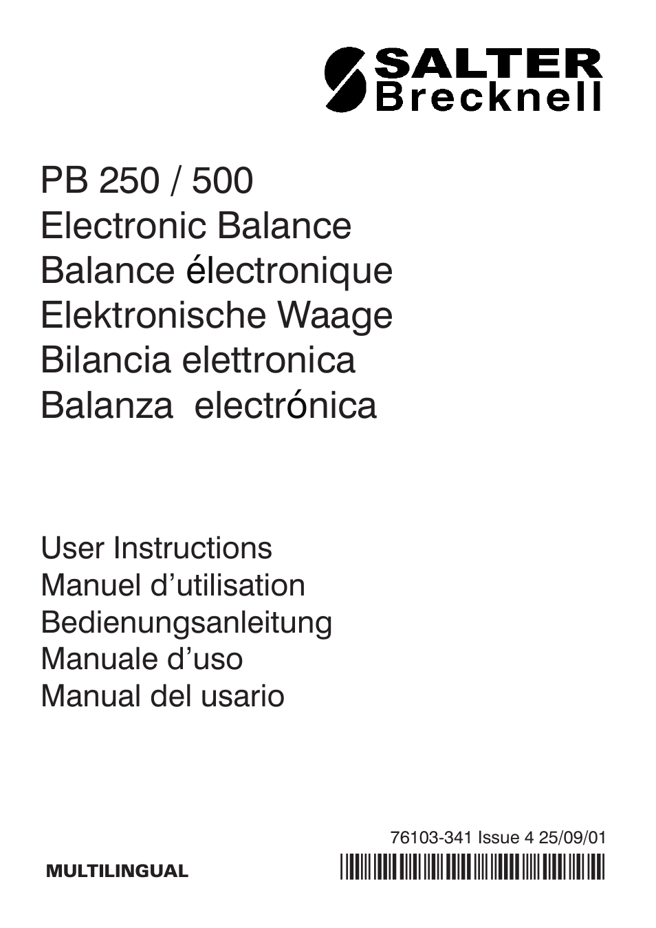 Salter Brecknell PB500 User Manual | 12 pages
