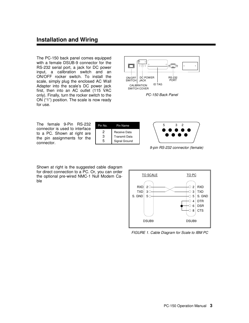 Installation and wiring | Salter Brecknell PC150 User Manual | Page 3 / 13