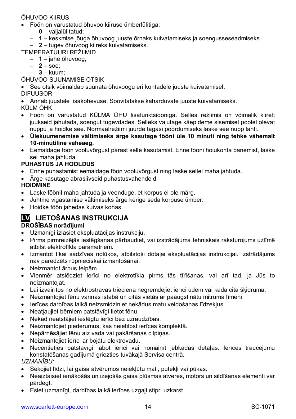 Scarlett SC-1071 User Manual | Page 14 / 21