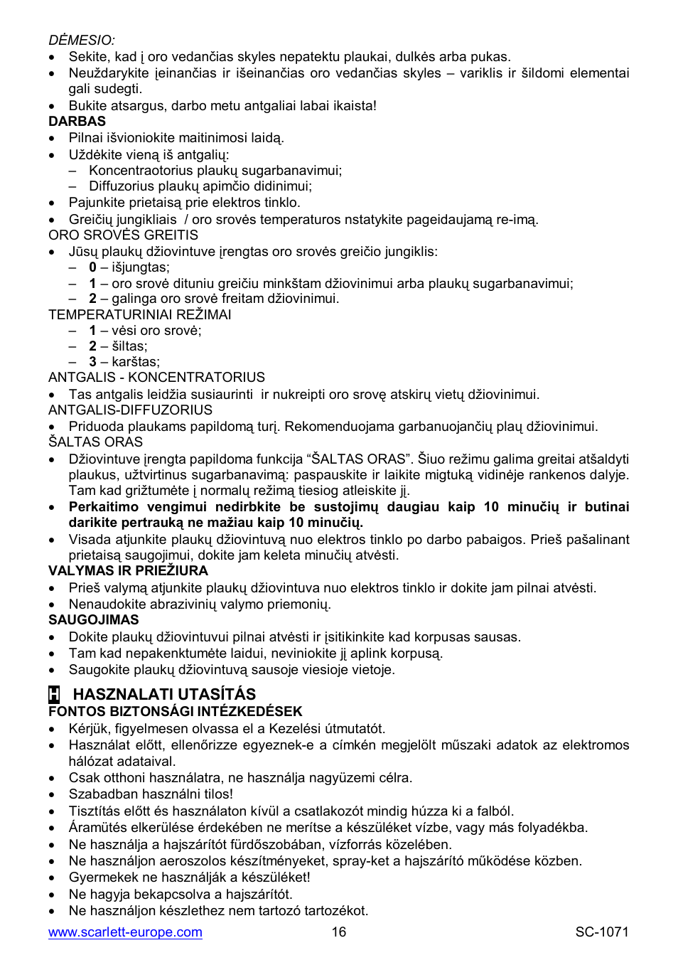 Scarlett SC-1071 User Manual | Page 16 / 21