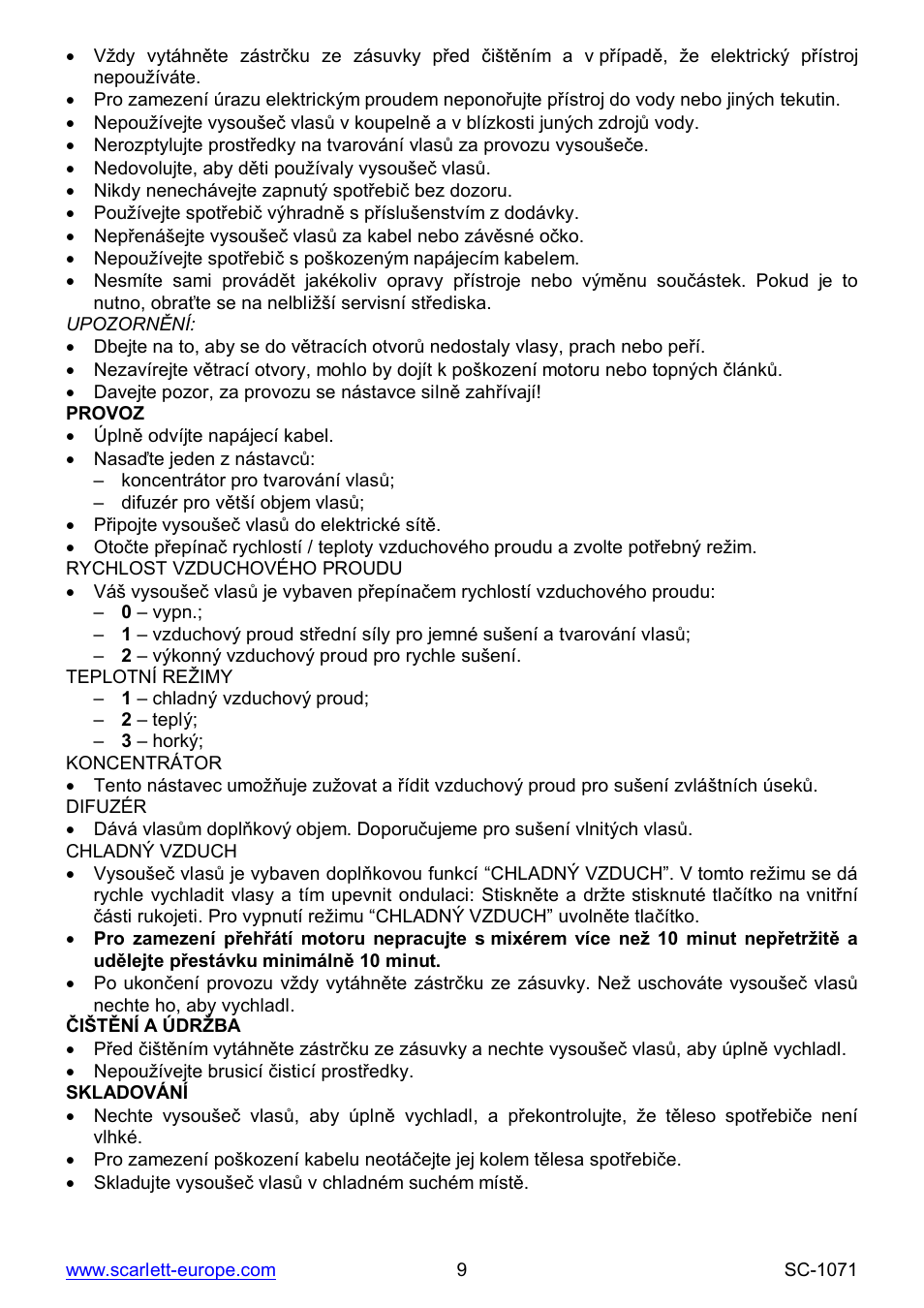 Scarlett SC-1071 User Manual | Page 9 / 21