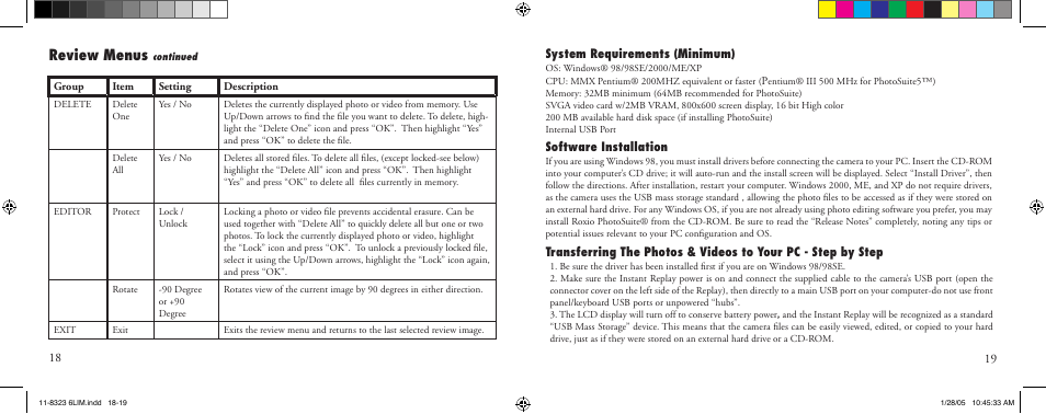 Review menus | Bushnell 11-8323 User Manual | Page 10 / 73