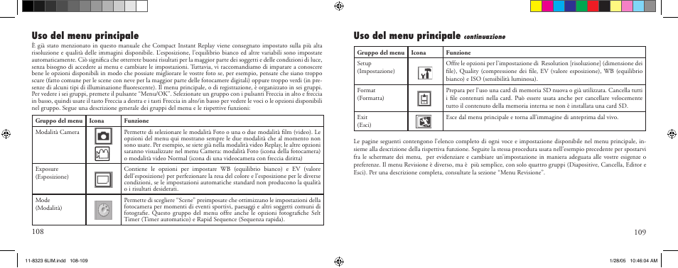 Uso del menu principale | Bushnell 11-8323 User Manual | Page 55 / 73