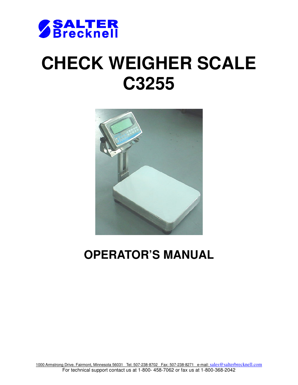Salter Brecknell C3255 User Manual | 18 pages