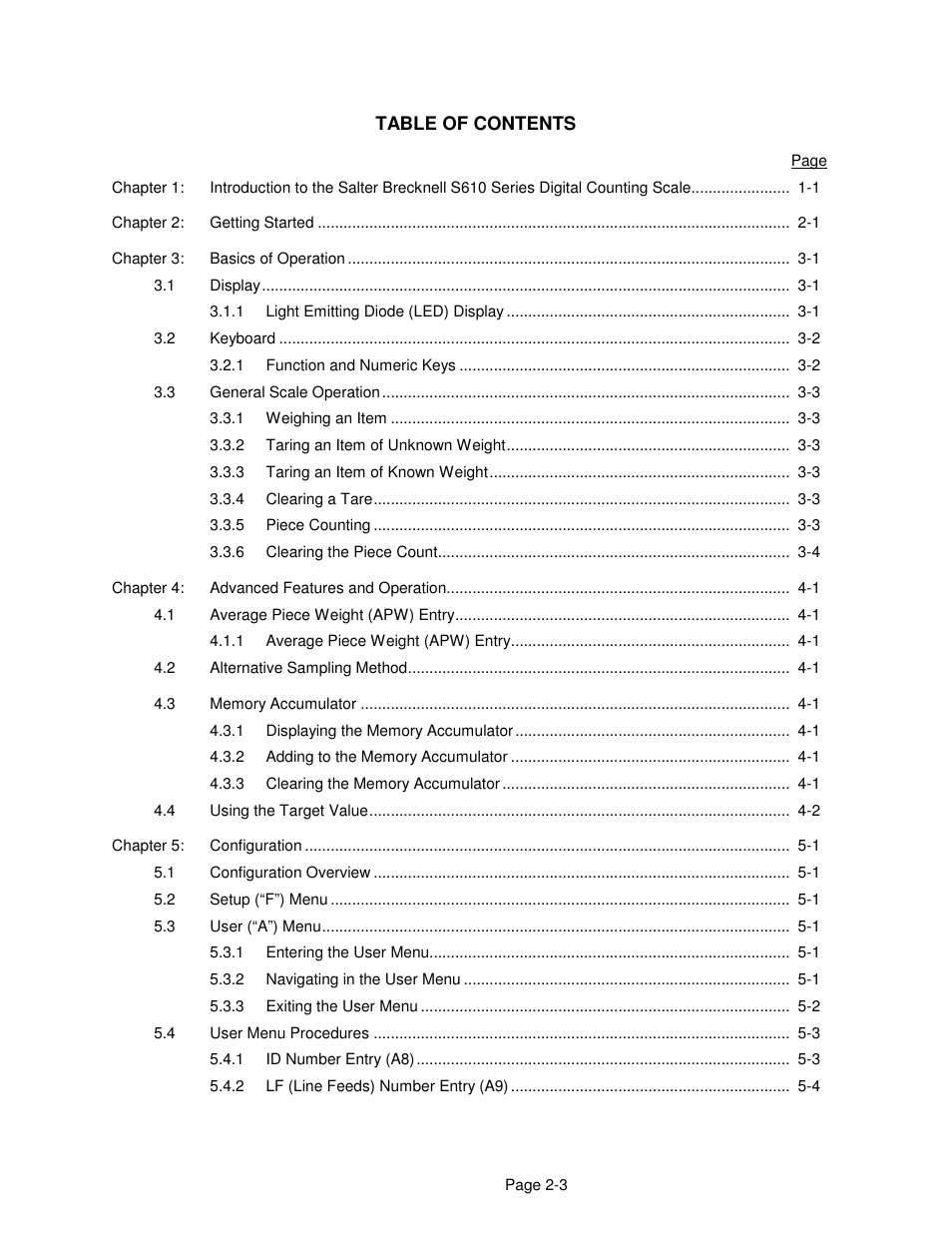 Salter Brecknell 610 User Manual | Page 3 / 23