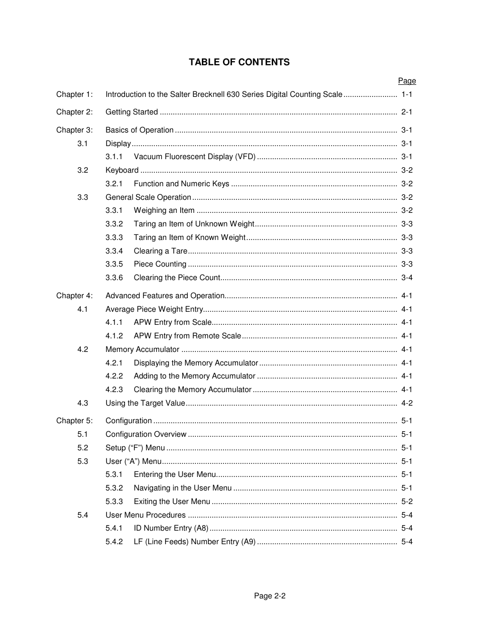 Salter Brecknell 630 User Manual | Page 2 / 24