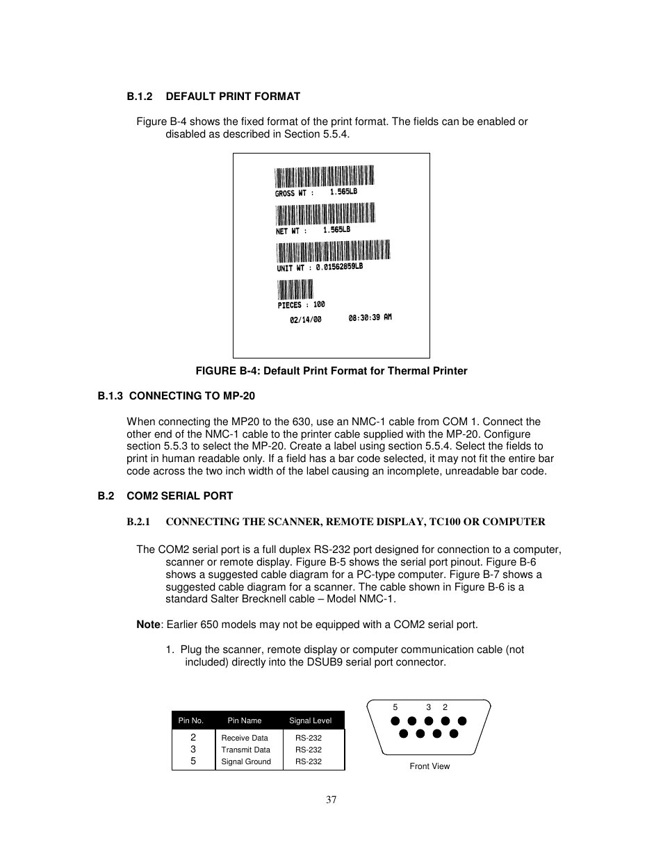 Salter Brecknell 650 User Manual | Page 37 / 43