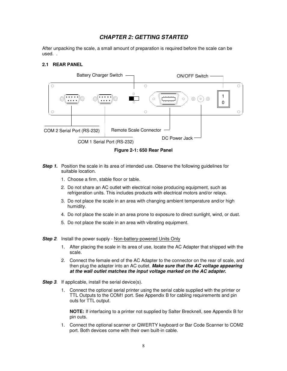 Salter Brecknell 650 User Manual | Page 8 / 43