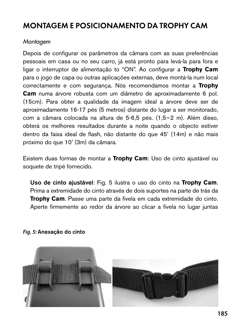 Montagem e posicionamento da trophy cam | Bushnell Trophy Cam 119445 User Manual | Page 185 / 200