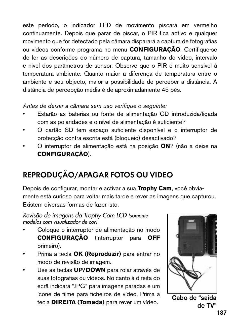 Reprodução/apagar fotos ou video | Bushnell Trophy Cam 119445 User Manual | Page 187 / 200