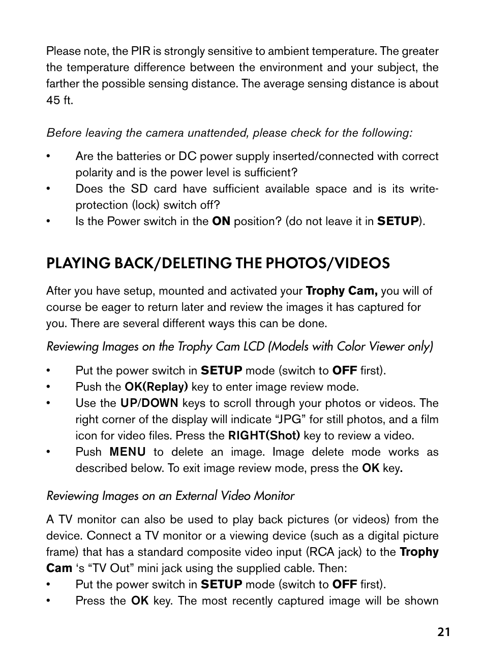 Playing back/deleting the photos/videos | Bushnell Trophy Cam 119445 User Manual | Page 21 / 200