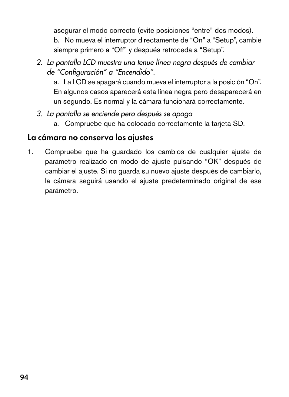 La cámara no conserva los ajustes | Bushnell Trophy Cam 119445 User Manual | Page 94 / 200