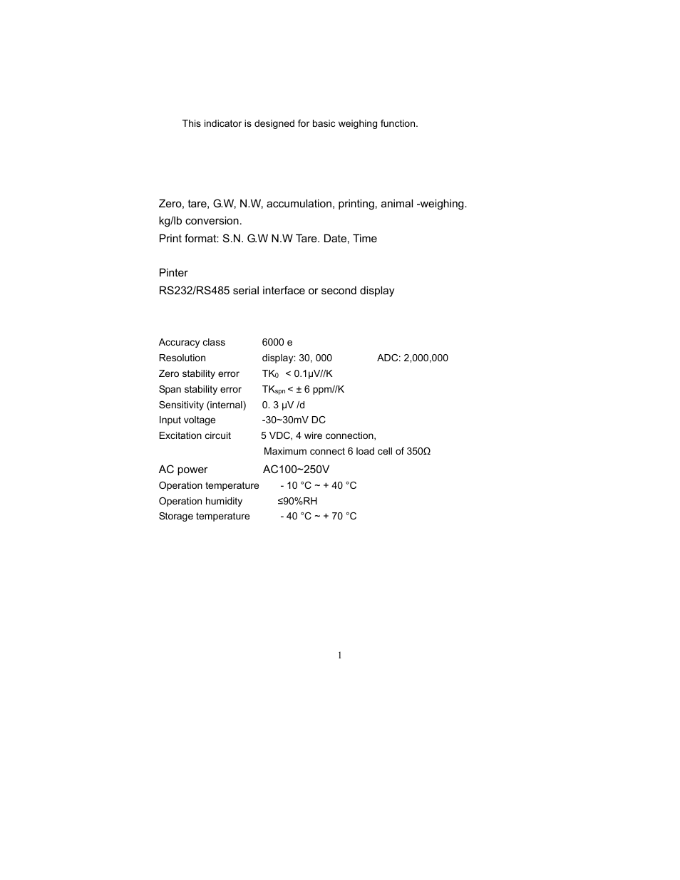 Instruction | Salter Brecknell SBI-505 User Manual | Page 3 / 22