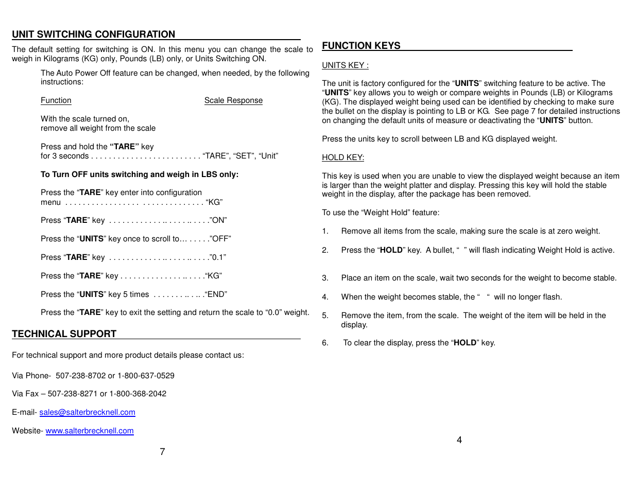 Salter Brecknell GP250 User Manual | Page 5 / 13