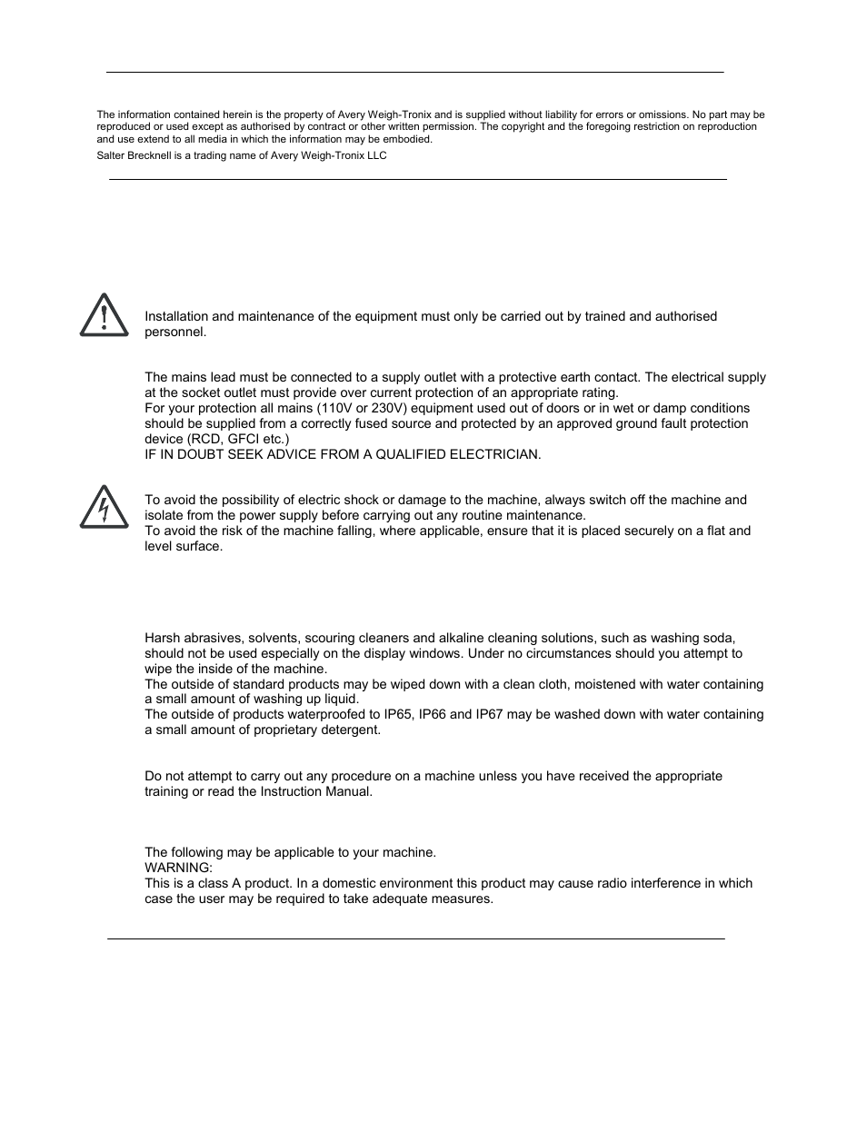 Salter Brecknell S100 User Manual | Page 2 / 17