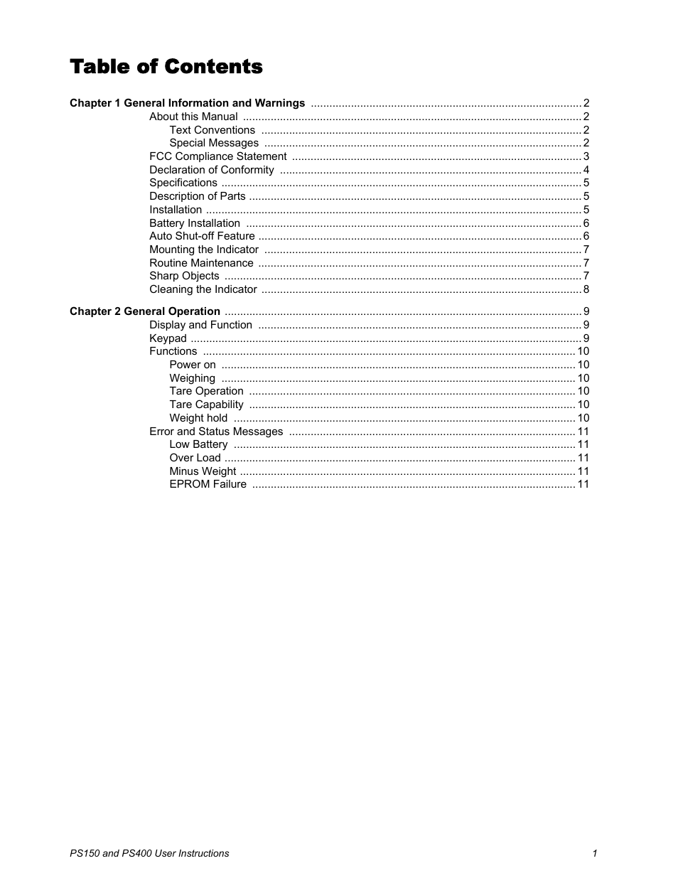 Salter Brecknell PS400 User Manual | Page 3 / 15
