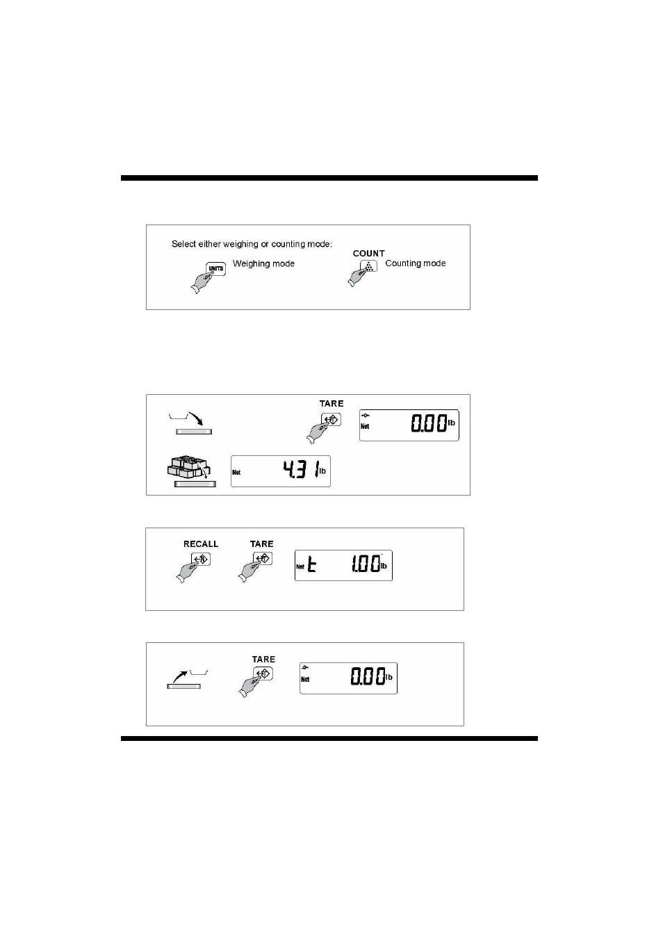 Heading2 - 3.12 using tares, 12 using tares | Salter Brecknell S122 User Manual | Page 25 / 63