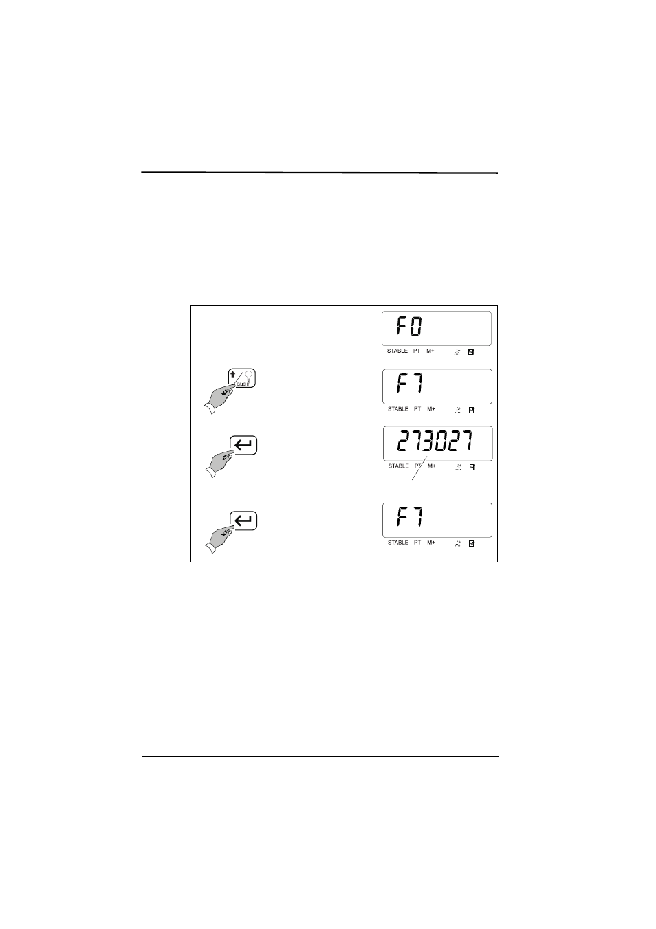 Heading2 - 5.9 f6 - exiting configuration mode, Heading2 - 5.10 f7 - displaying the internal count, 10 f7 - displaying the internal count | 11 f8 - setting the hold function | Salter Brecknell S122 User Manual | Page 55 / 63