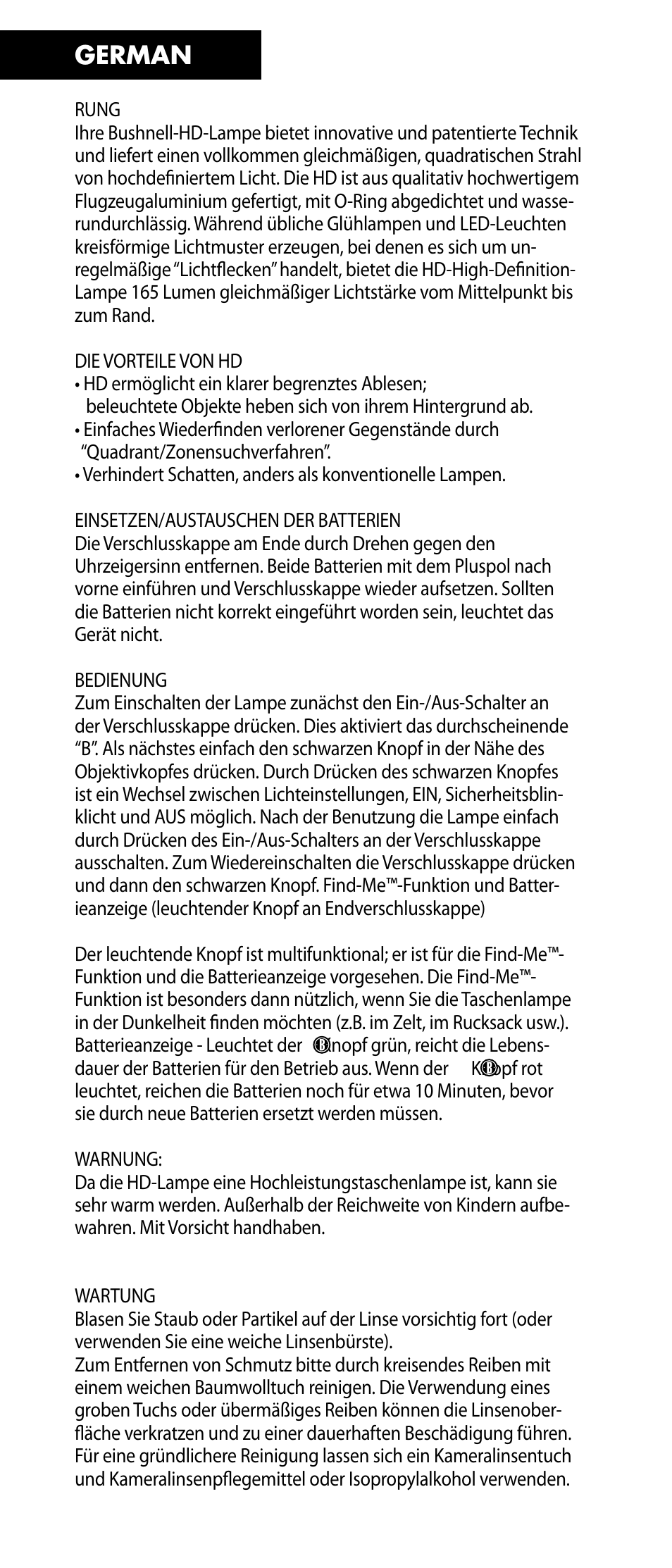 German | Bushnell 98-1247/02-09 User Manual | Page 8 / 14