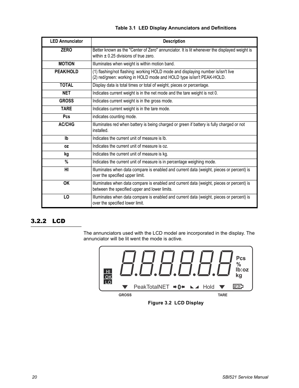 2 lcd | Salter Brecknell WB-521 Series User Manual | Page 22 / 82