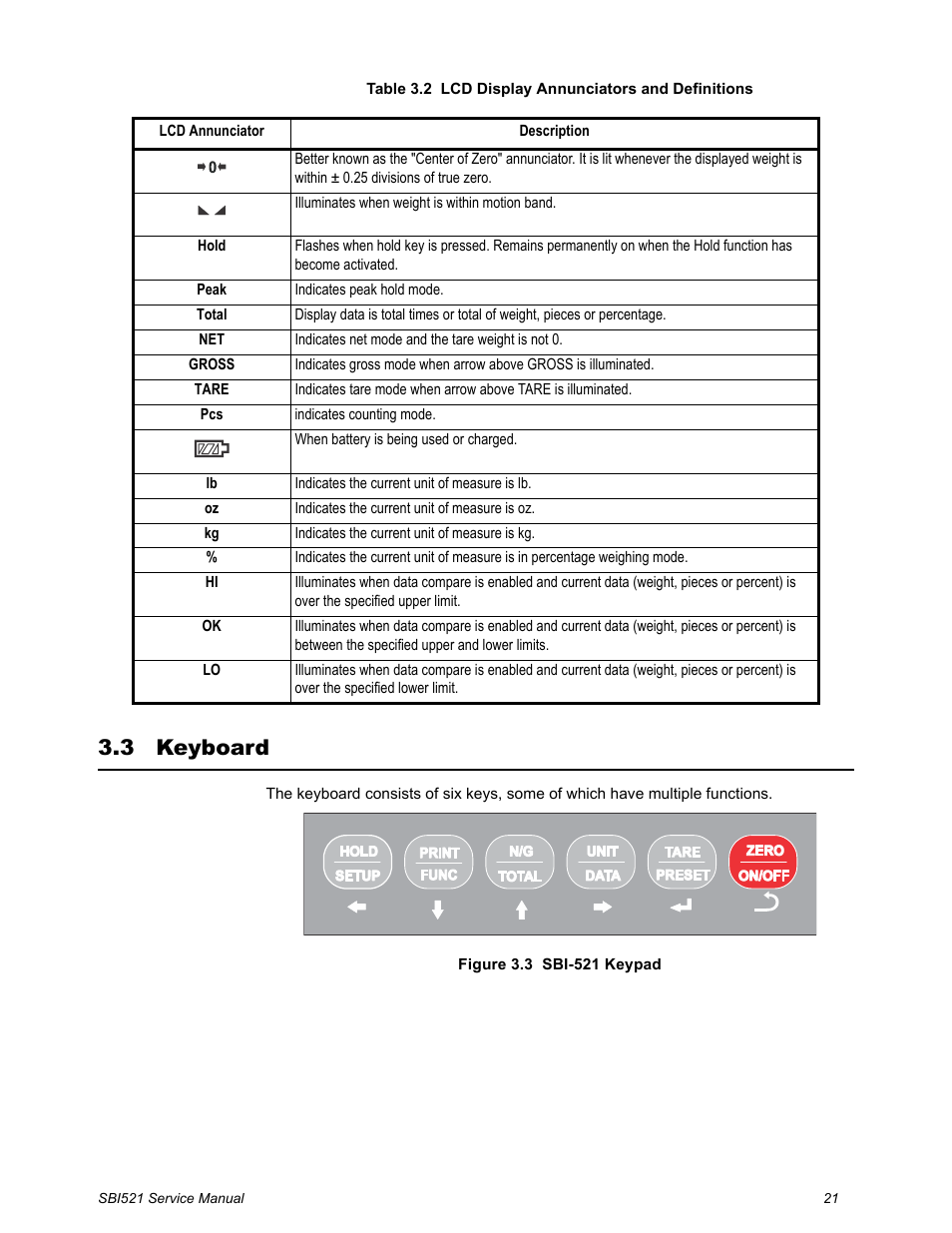 3 keyboard, Keyboard | Salter Brecknell WB-521 Series User Manual | Page 23 / 82