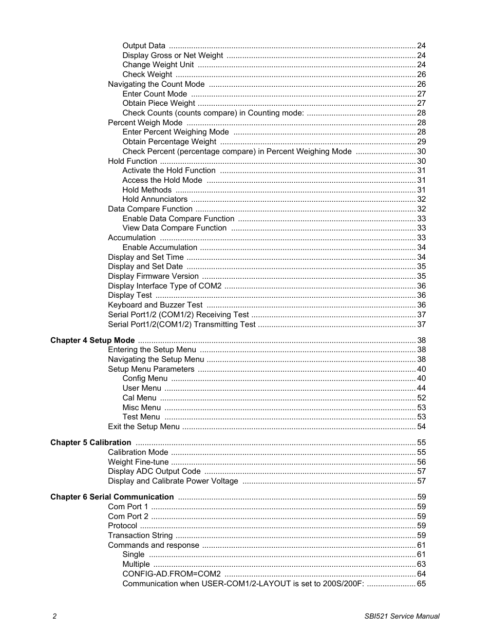 Salter Brecknell WB-521 Series User Manual | Page 4 / 82