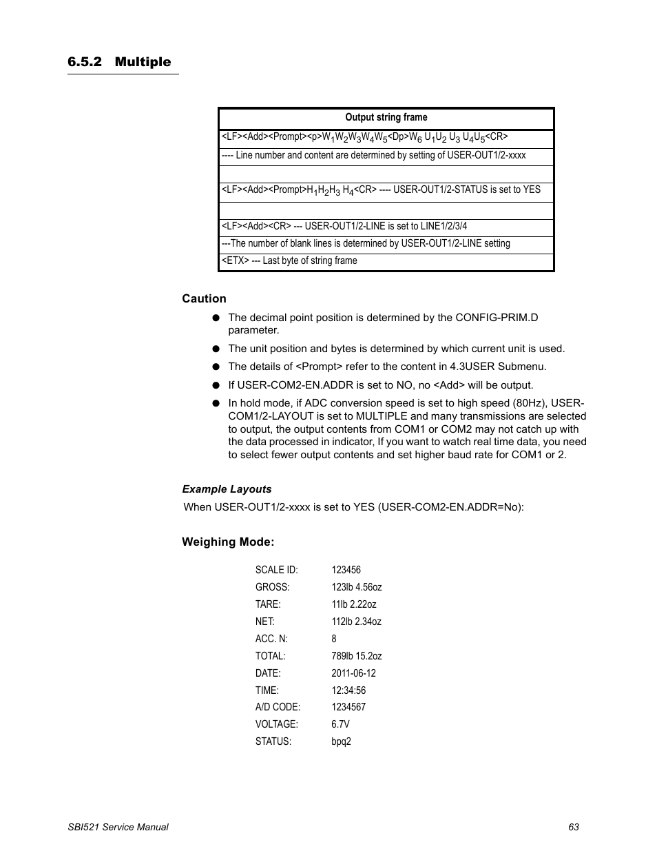 2 multiple, Multiple | Salter Brecknell WB-521 Series User Manual | Page 65 / 82