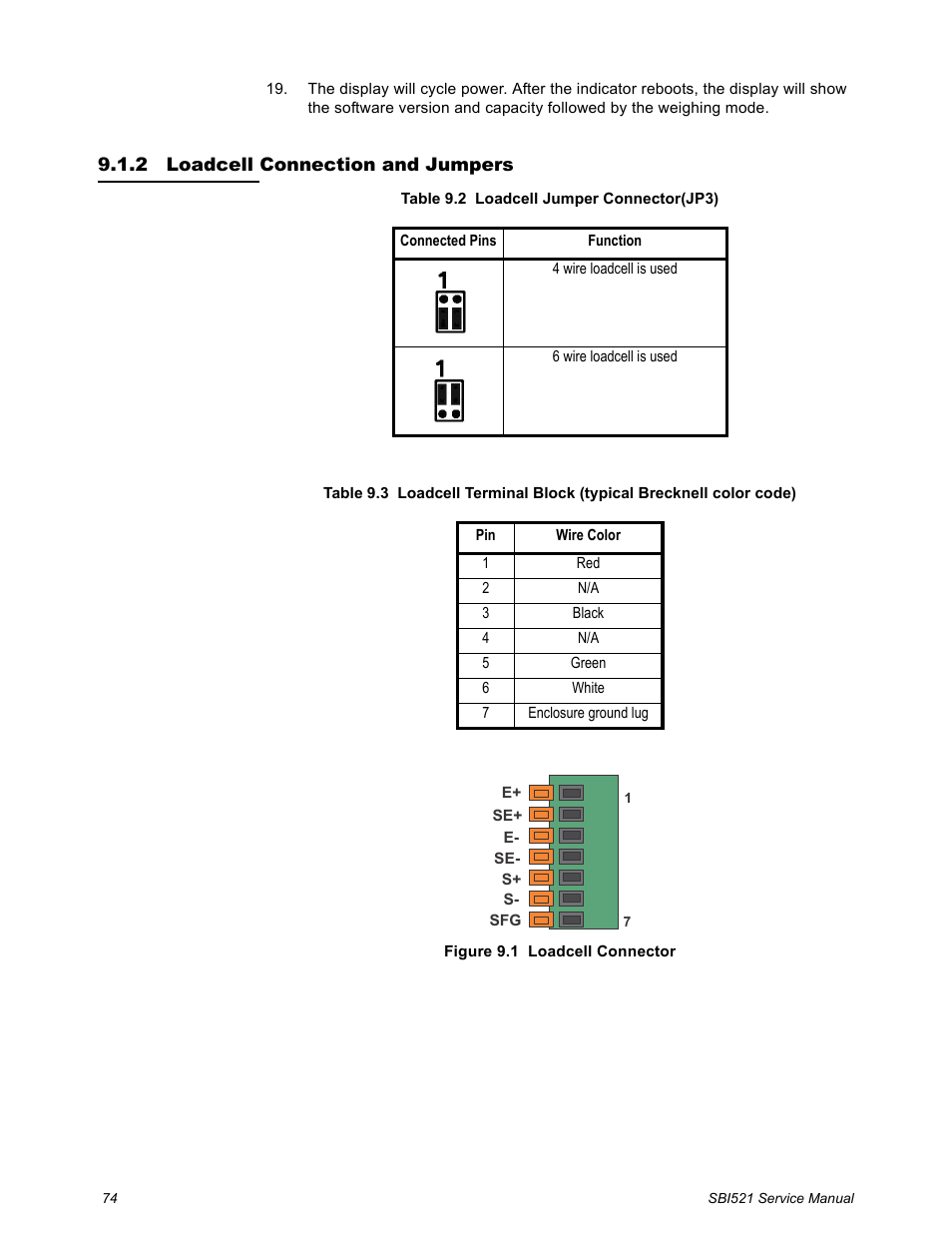 2 loadcell connection and jumpers, Loadcell connection and jumpers | Salter Brecknell WB-521 Series User Manual | Page 76 / 82
