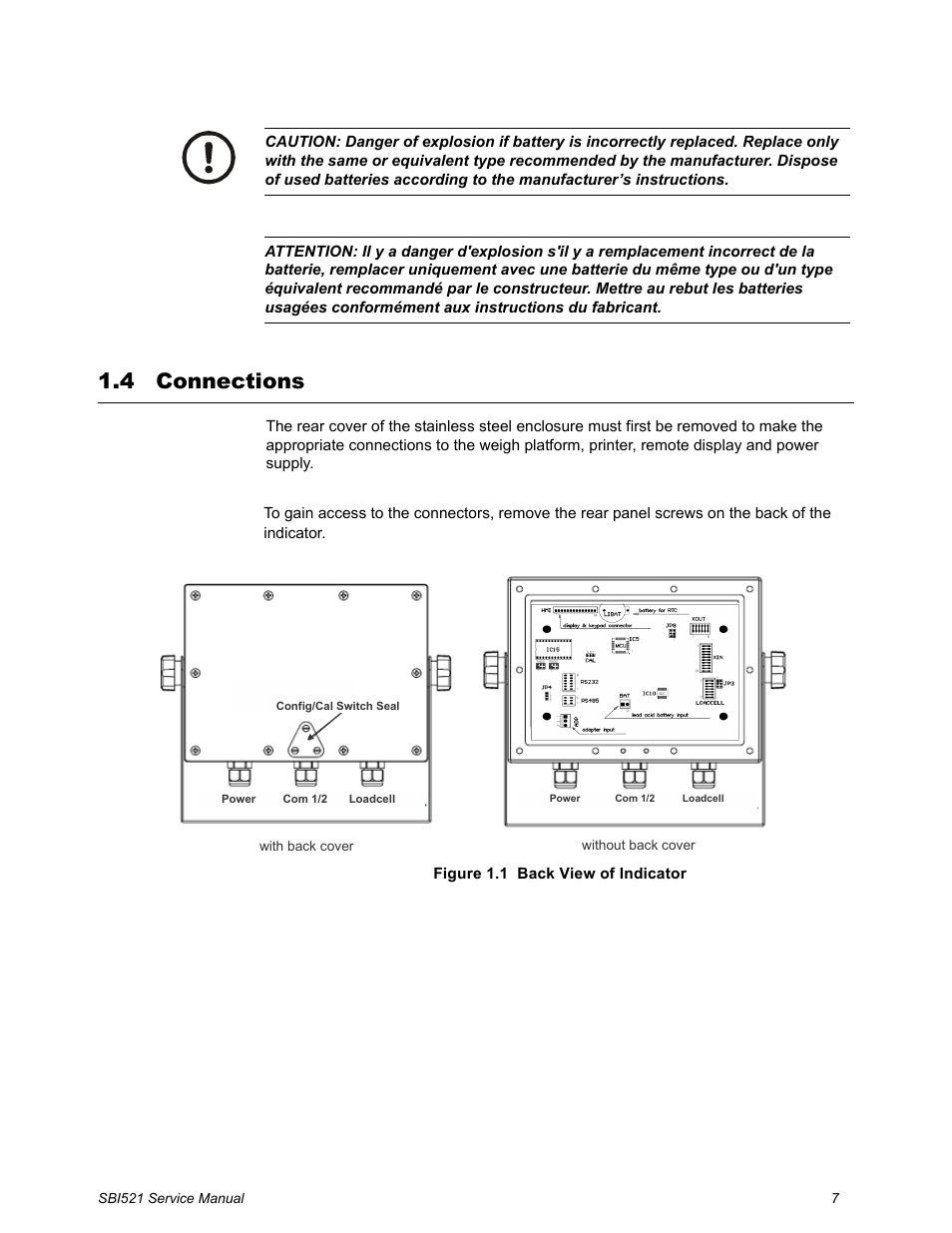 4 connections, Connections | Salter Brecknell WB-521 Series User Manual | Page 9 / 82