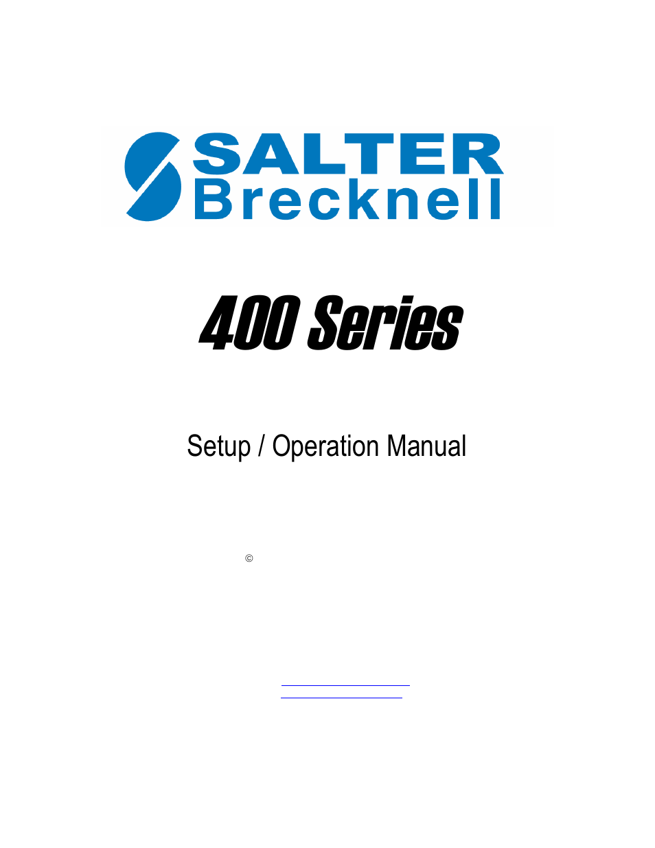 Salter Brecknell 400ES User Manual | 30 pages