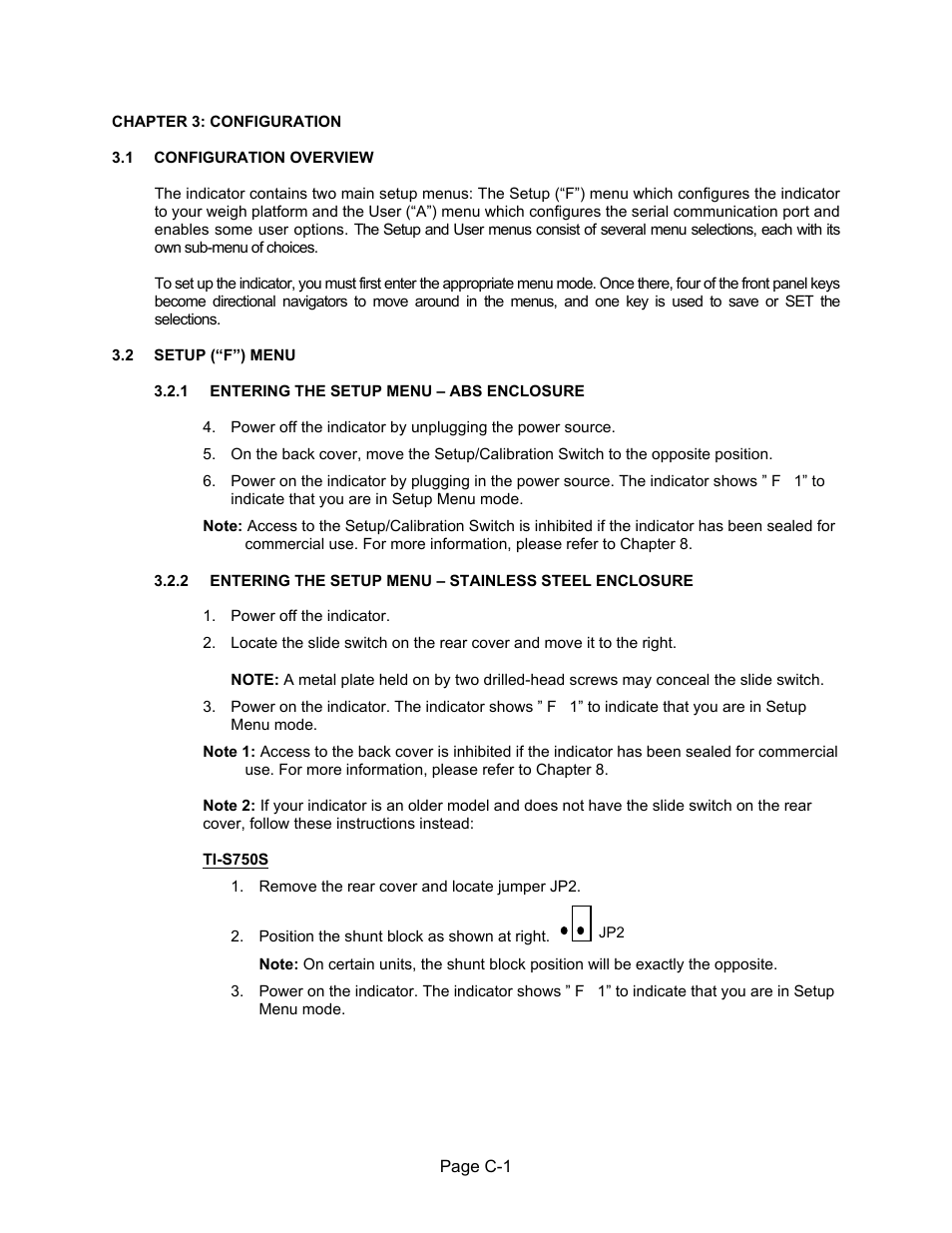 Chapter 3: configuration, Ti-s750s | Salter Brecknell 750 Series User Manual | Page 13 / 41