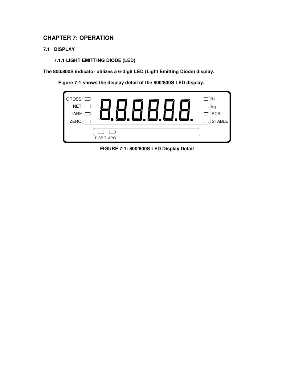 Chapter 7: operation | Salter Brecknell 800 Series User Manual | Page 28 / 44