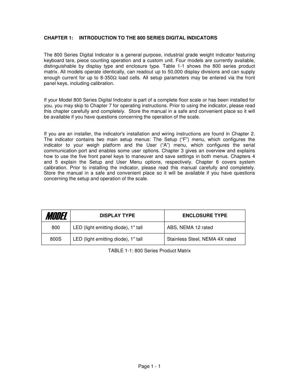 Salter Brecknell 800 Series User Manual | Page 6 / 44