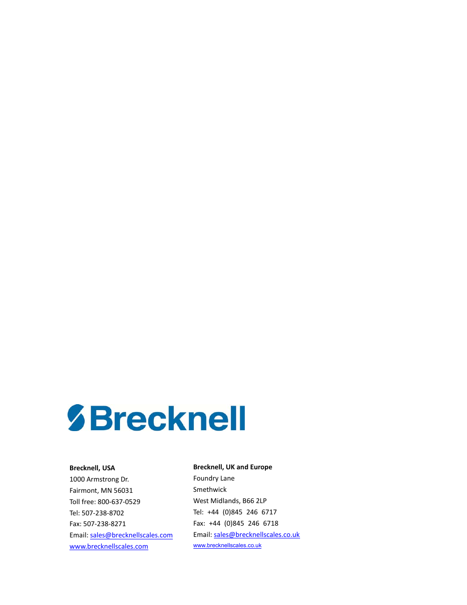 Salter Brecknell BFS-150 User Manual | Page 11 / 11