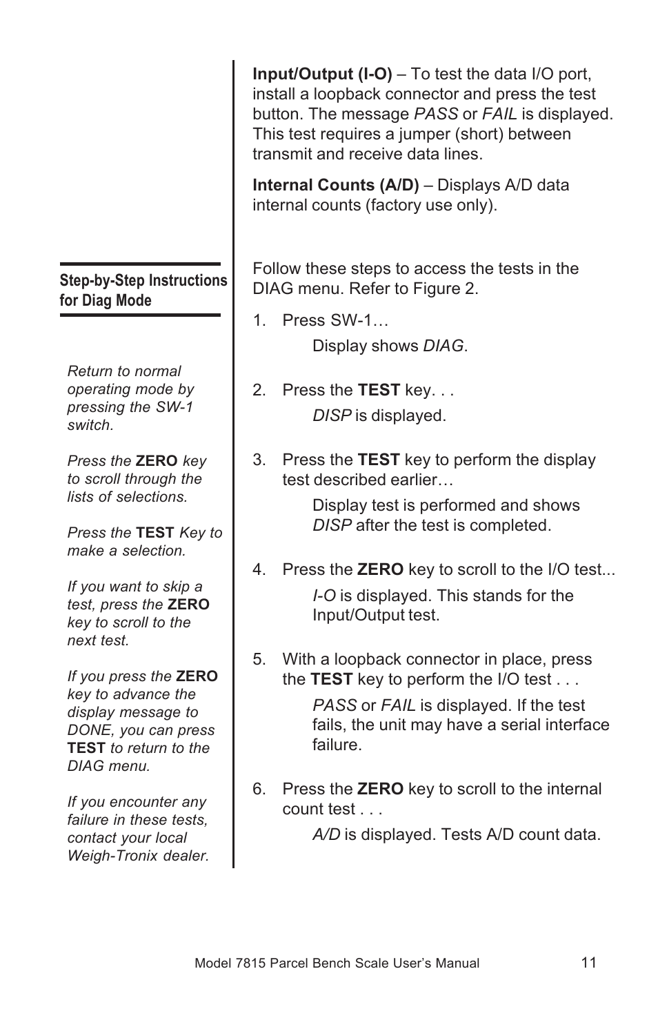 Salter Brecknell 7815 / 7815R User Manual | Page 11 / 24