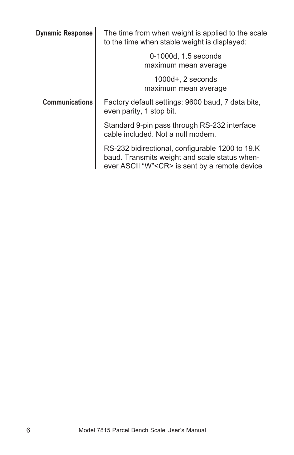 Salter Brecknell 7815 / 7815R User Manual | Page 6 / 24