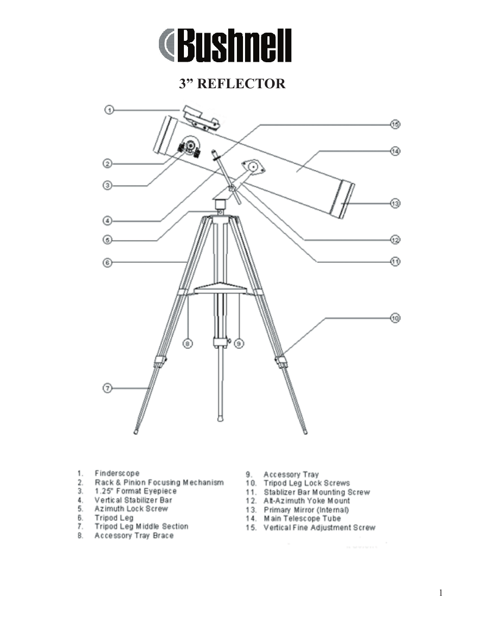 Bushnell 3" REFLECTOR User Manual | 8 pages