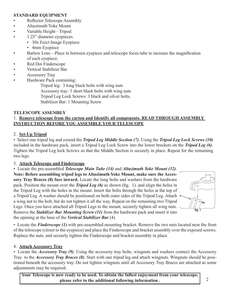 Bushnell 3" REFLECTOR User Manual | Page 2 / 8
